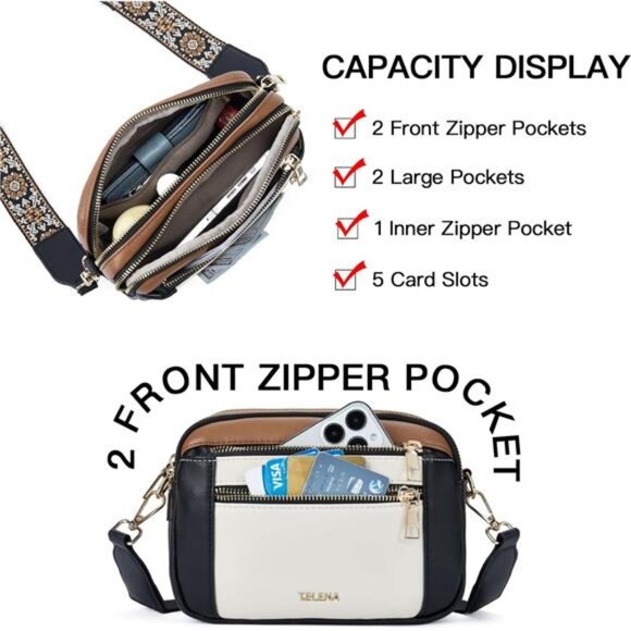 Purse Small Crossbody Bags Trendy Vegan Leather with Adjustable Shoulder Strap - Picture 5 of 7